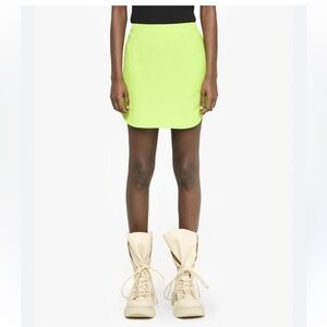 JW ANDERSON US sz 4 UK 8 lime green curved hem mini skirt NWT